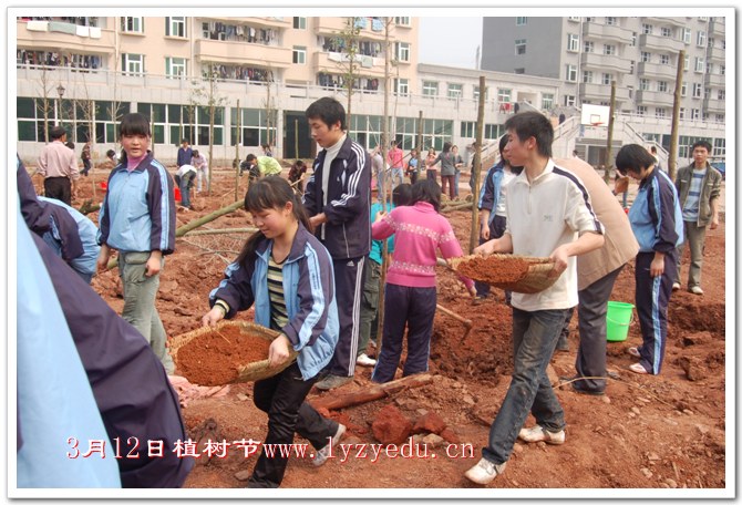 正源学校3月12日植树节组图